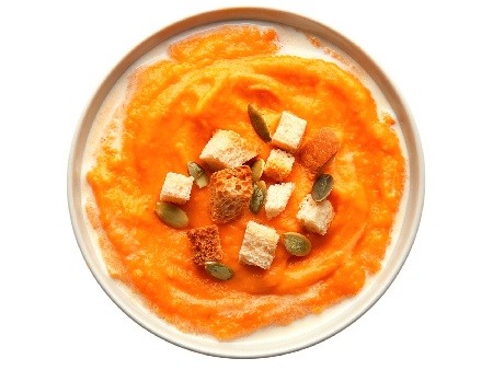 Крем супа от сладки картофи, тиква и моркови с ядково мляко - снимка на рецептата